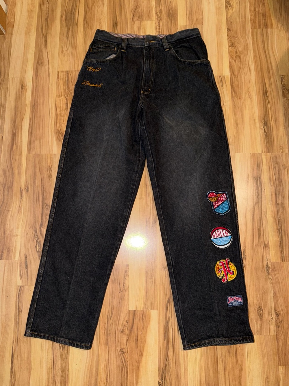 Platinum FUBU Harlem Globetrotters Big D Meadowlark Mens Jeans Baggy 32x33